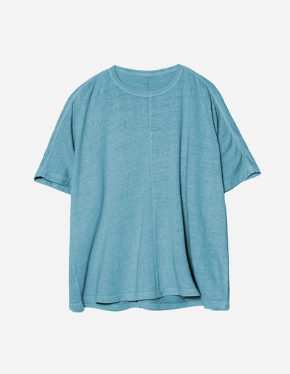 5234 Hemp Cross Loose S/S T-Shirt Airforce Blue
