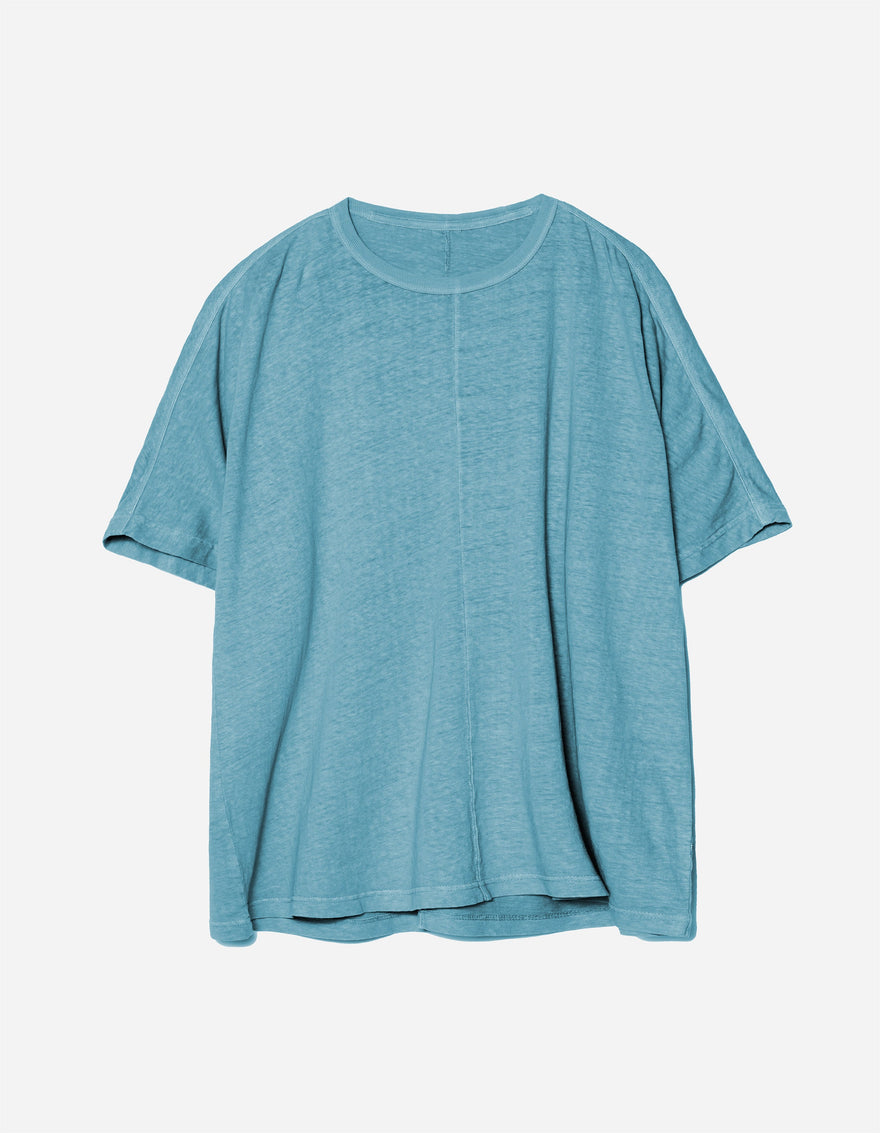 5234 Hemp Cross Loose S/S T-Shirt Airforce Blue