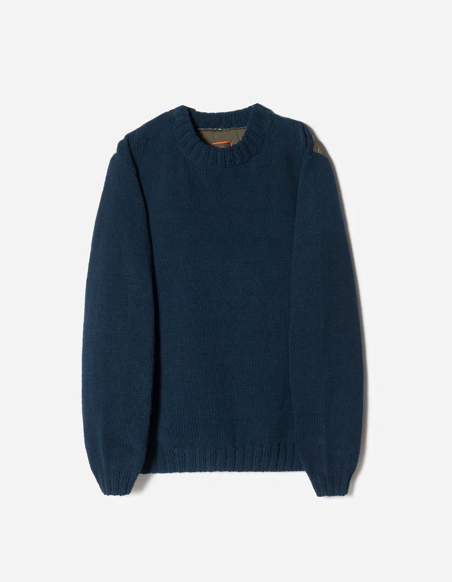 7180 Upcycled Knitted Crew Natural Indigo