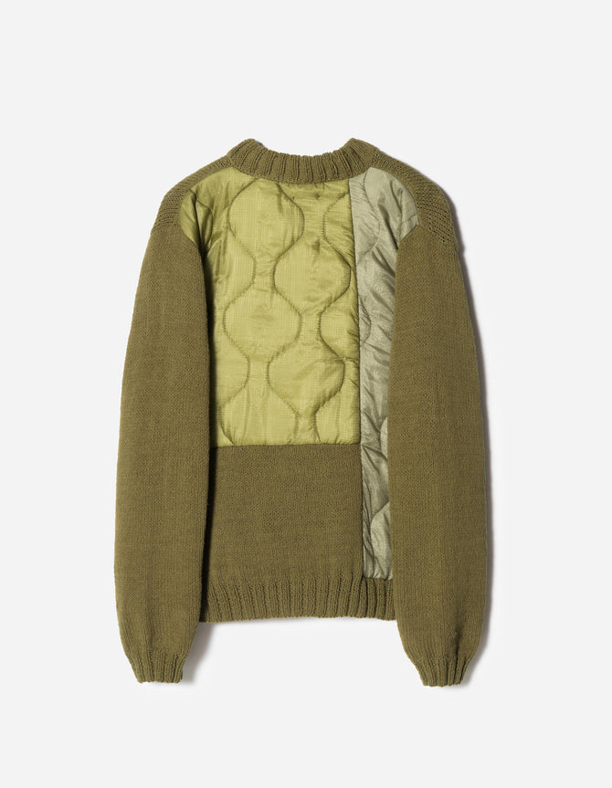 7180 Upcycled Knitted Crew Natural Olive