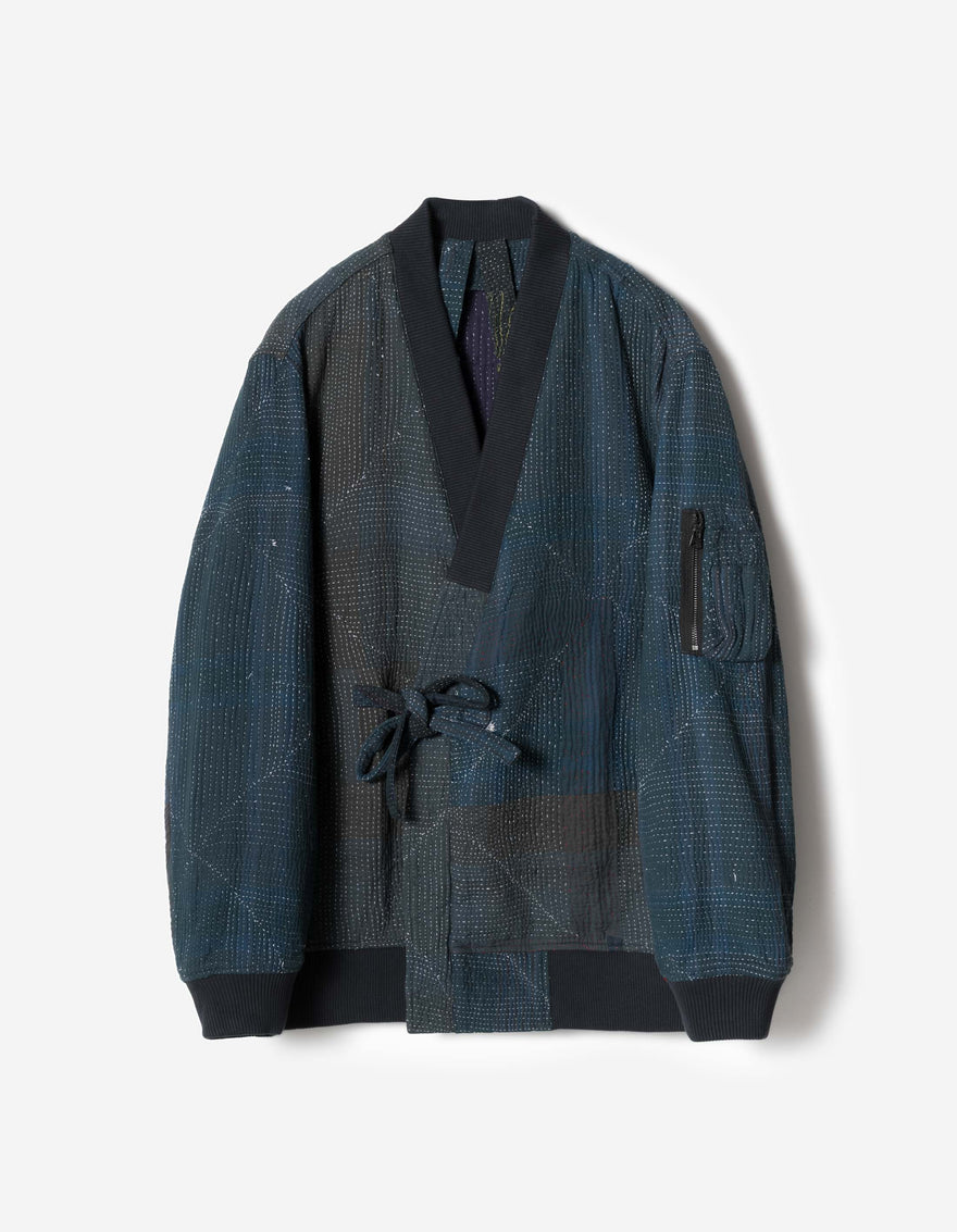 7186 Upcycled MA-1 Kimono Navy
