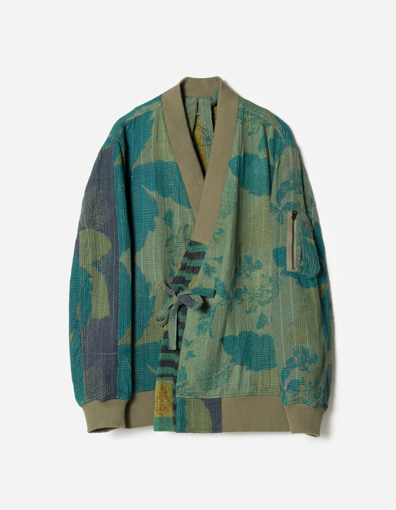 7186 Upcycled MA1 Kimono Olive