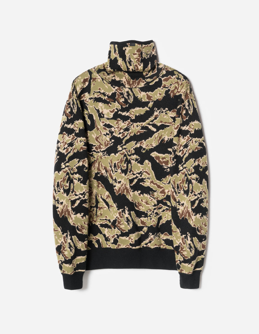 7286 Camo Half Balaclava Knit Woodland