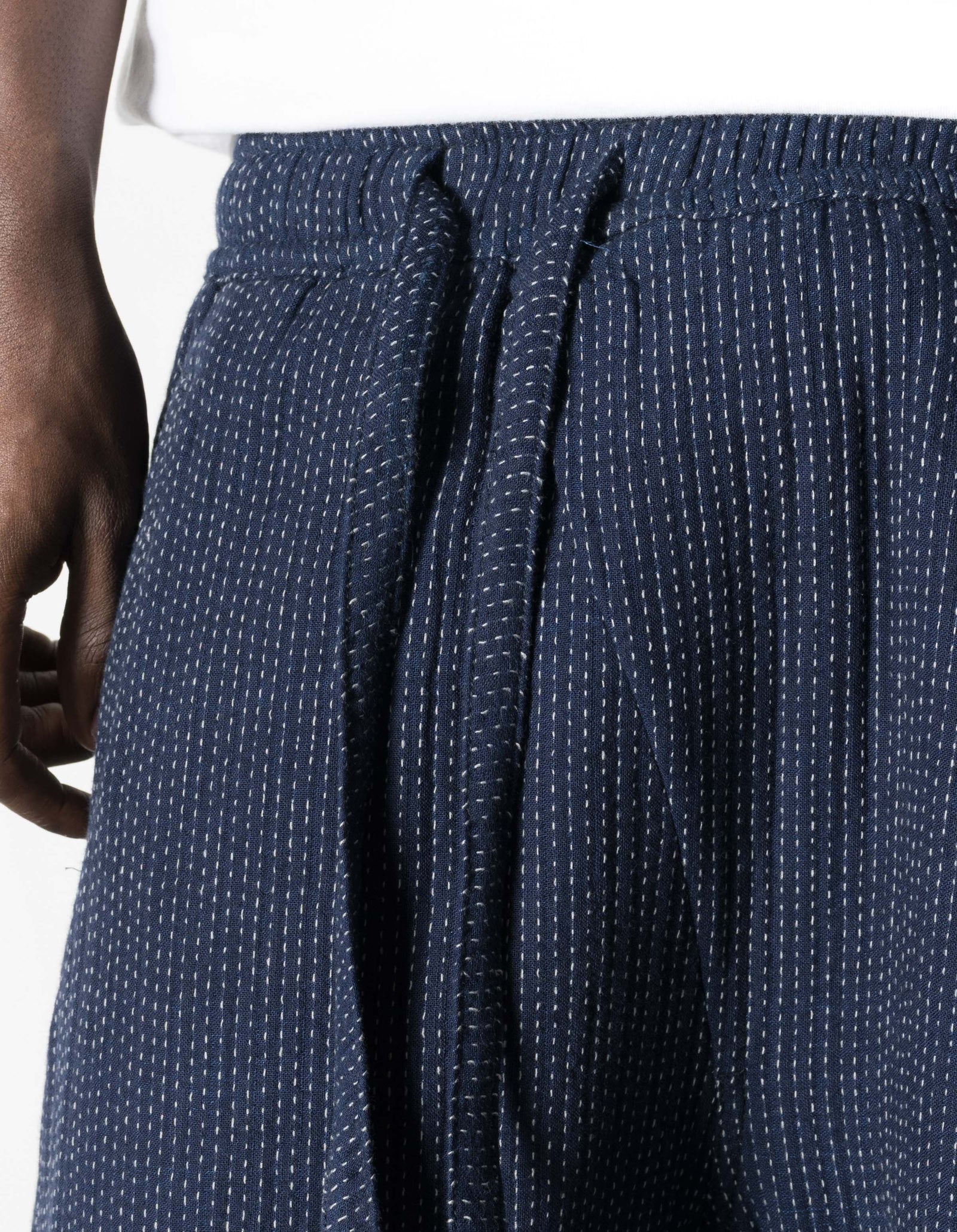7300 Light Kantha Asym Track Pant Indigo