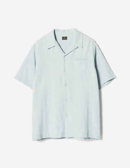 7316 Light Double Voile Cuban Shirt Light Blue