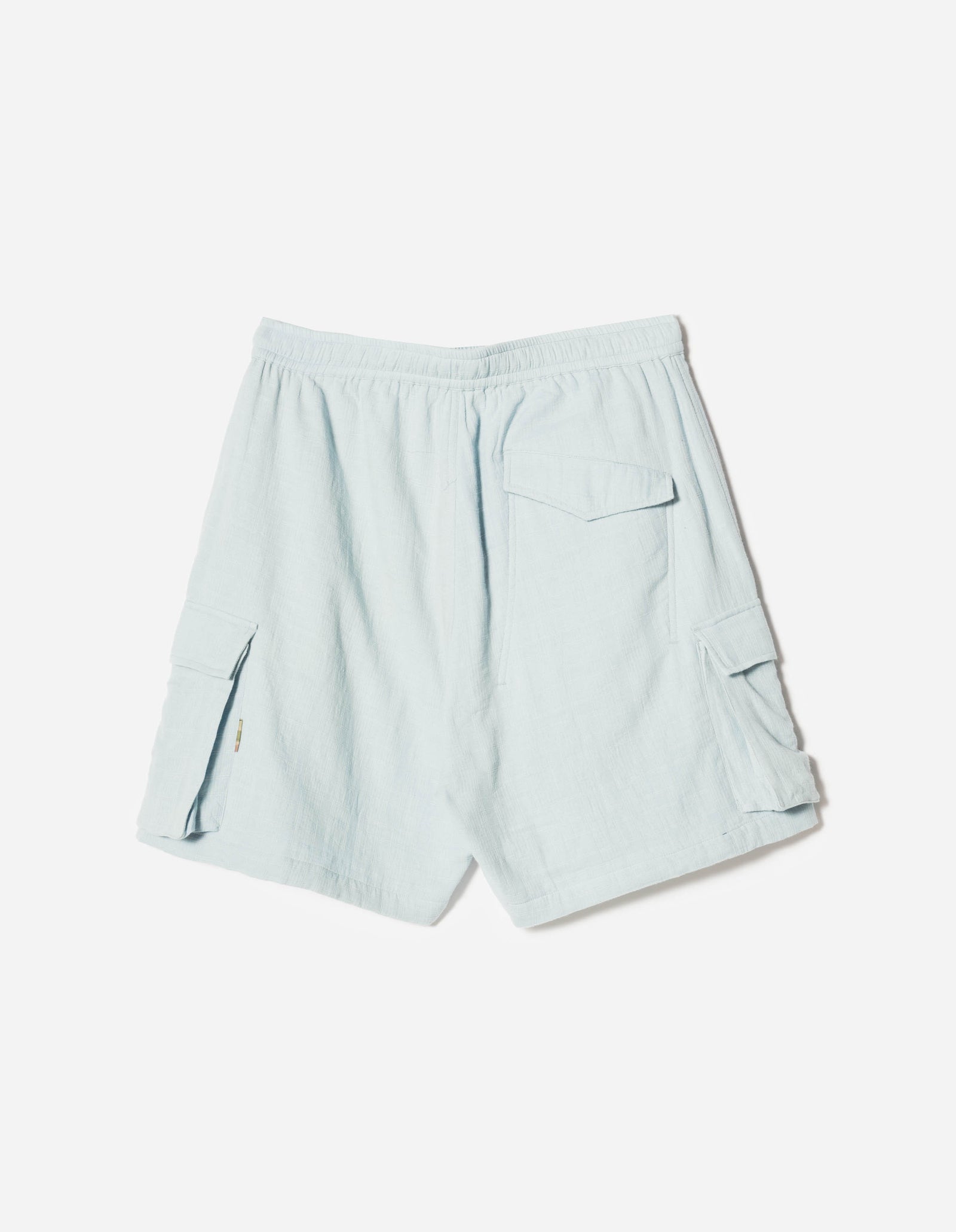 7317 Double Voile Asym Cargo Shorts Light Blue