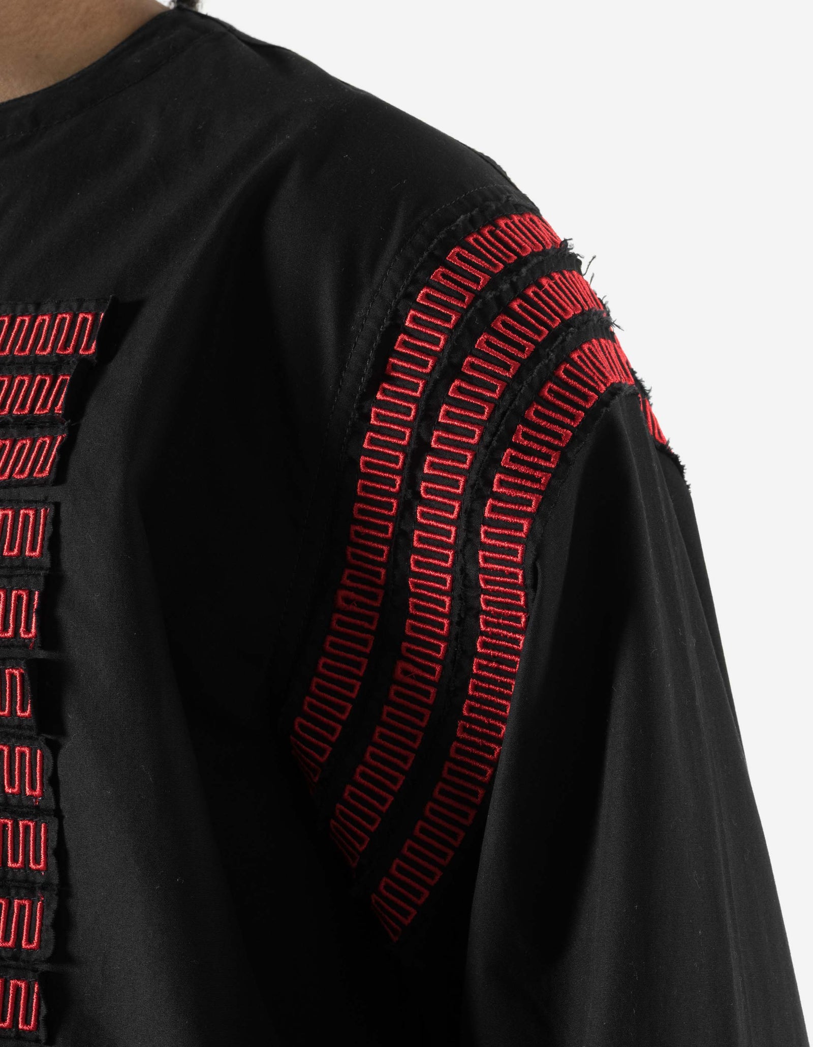 7341 Hill Tribe Kurta Shirt Black