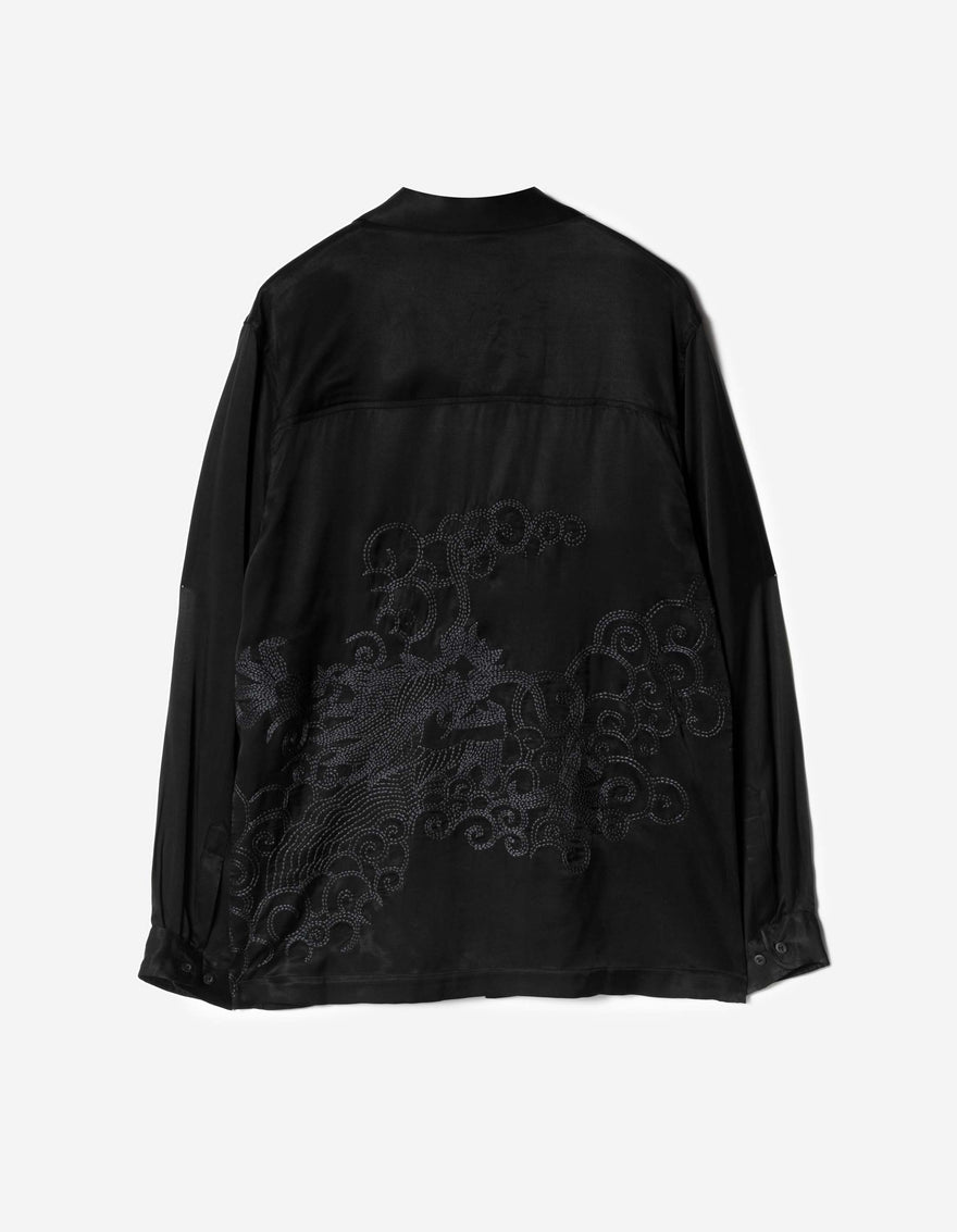 7365 Ascending Dragon Cupro Shirt Black