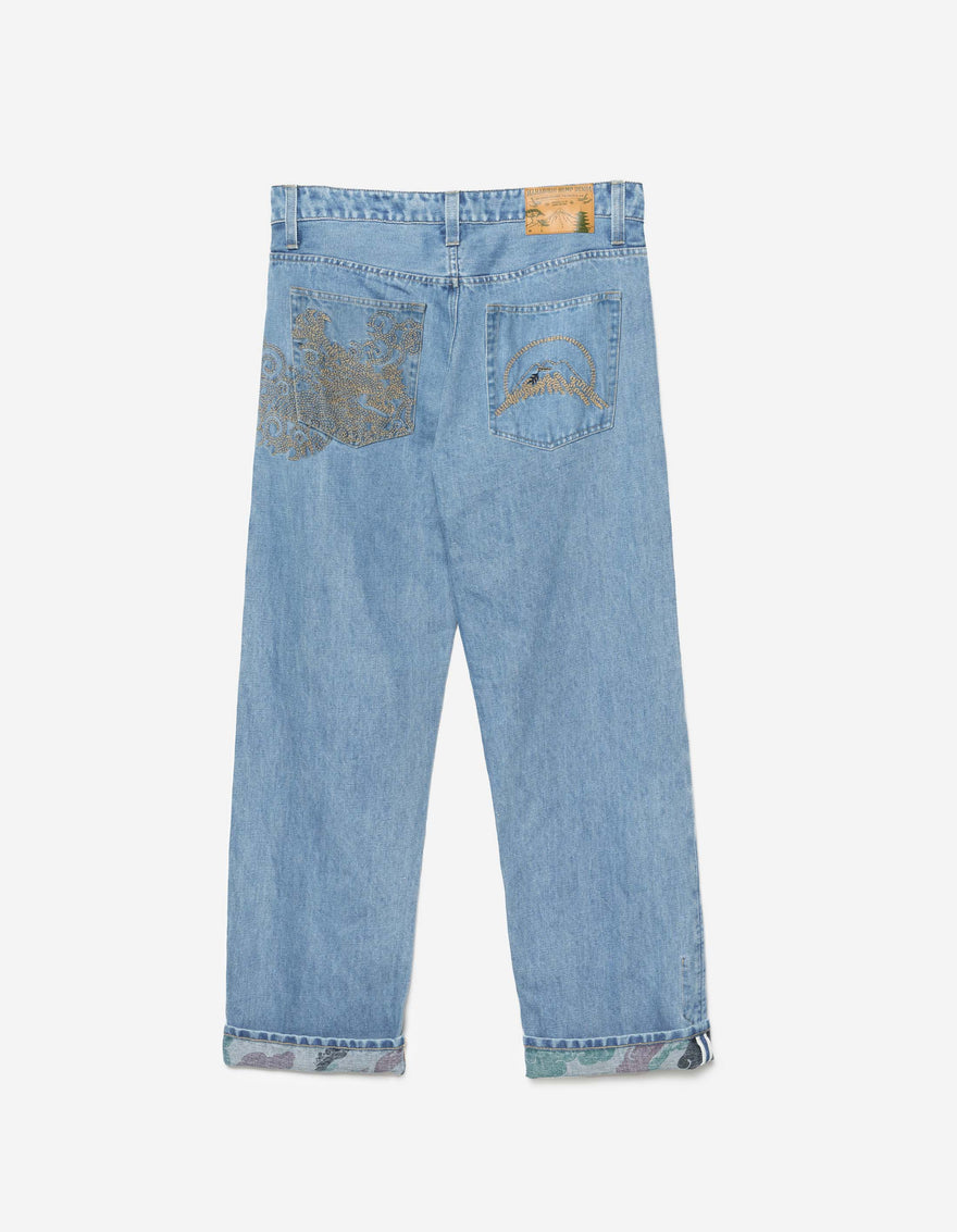7383 Rising Dragon Hemp Jeans Washed Indigo