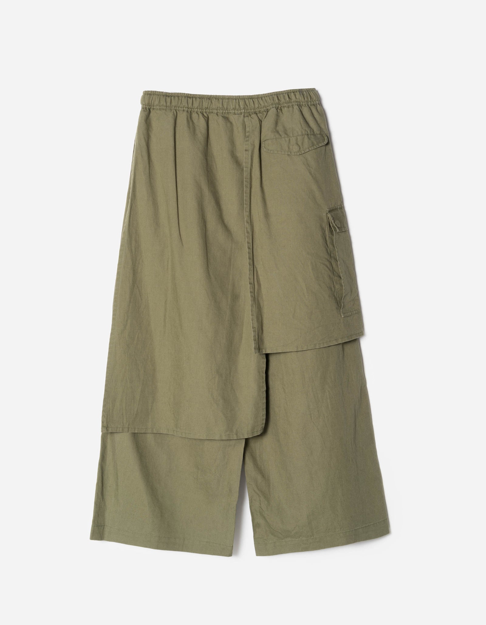 7398 WR Asym Cargo Hakama Pants Olive OG-107F