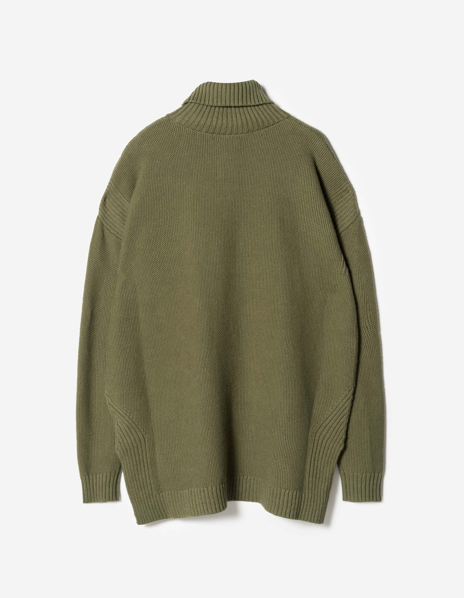 7578 Hemp Knitted Roll Neck Kurta Olive