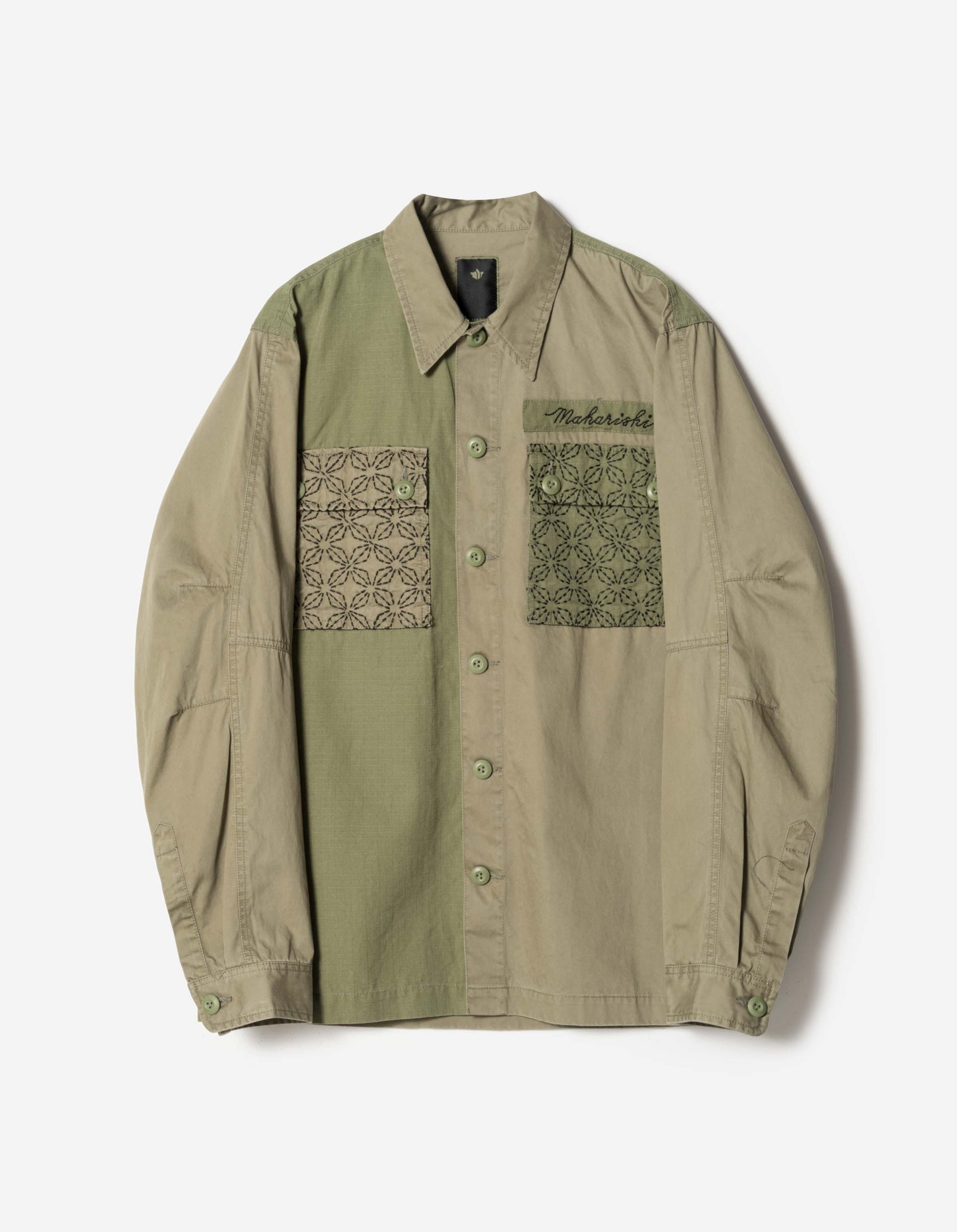 7584 Sashiko Utility Shirt Olive