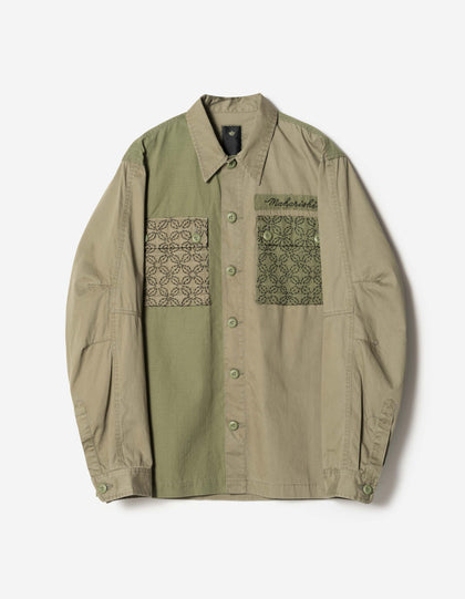 7584 Sashiko Utility Shirt Olive