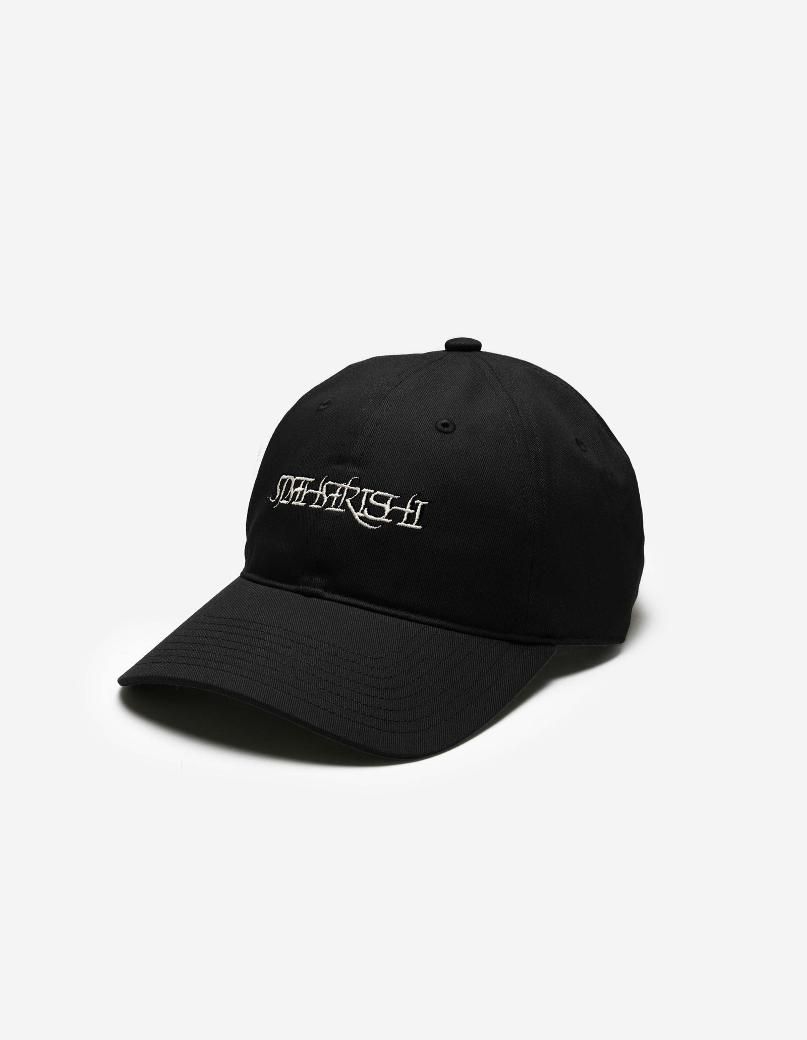 7593 Maha Script 6 Panel Cap Black