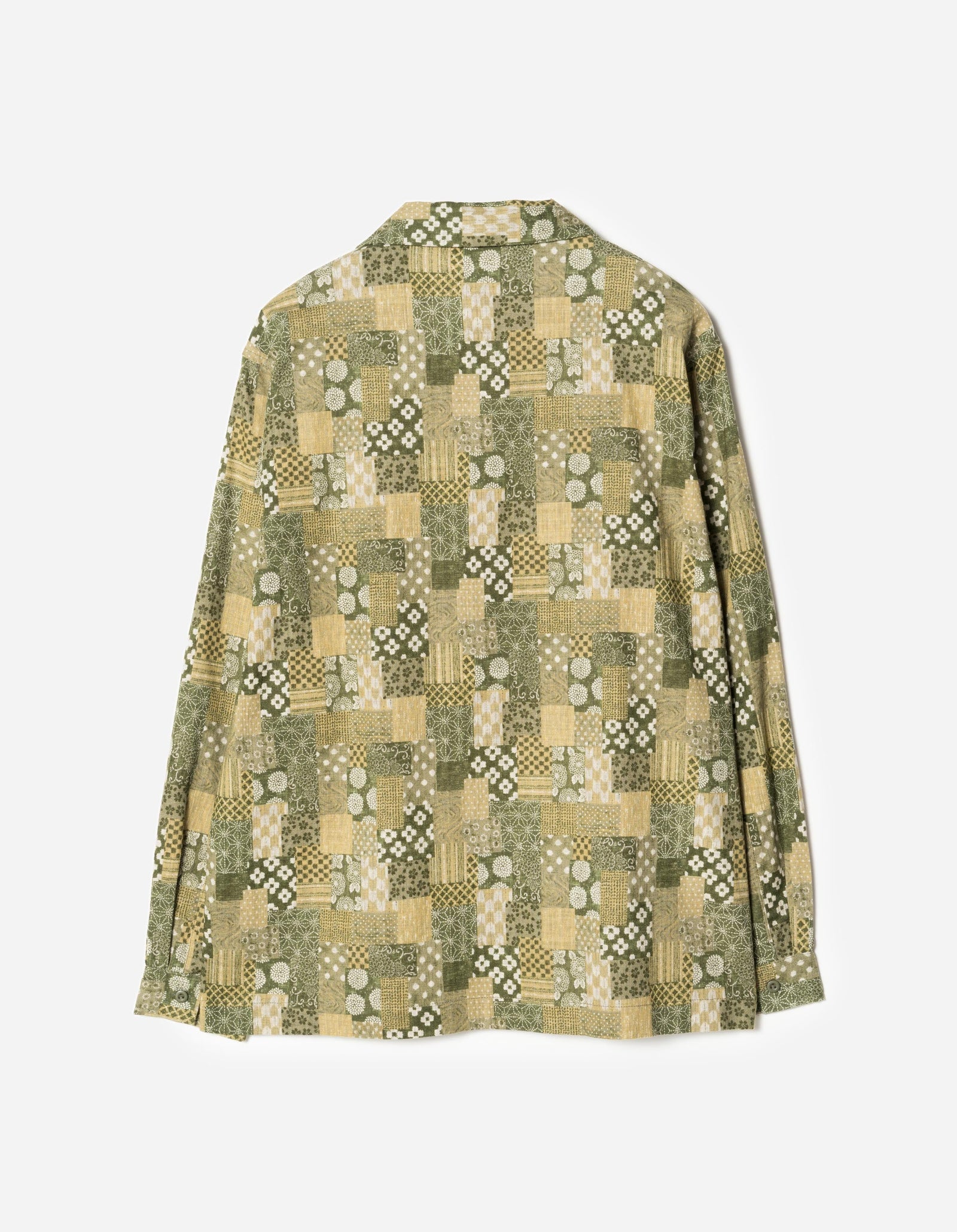 7606 Wagara Cuban Collar Shirt Koke Olive