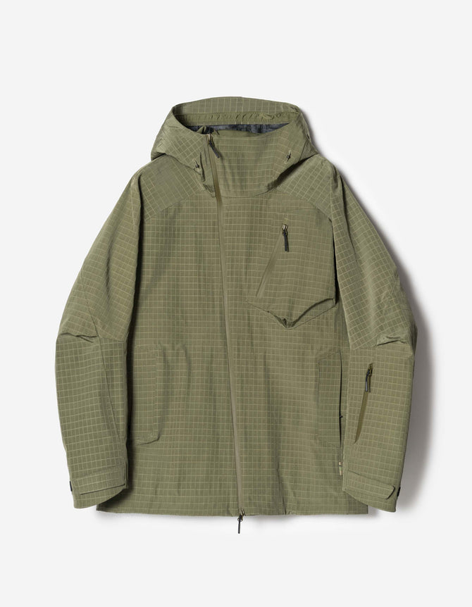 7610 Recycled Nylon Asym Storm Parka Olive OG-107F