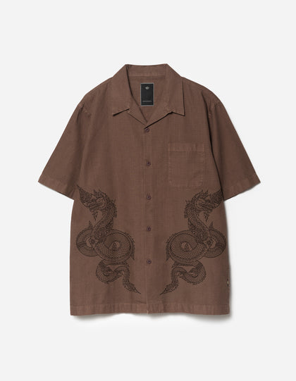 7680 Mantra Camp Collar Shirt Earth Brown
