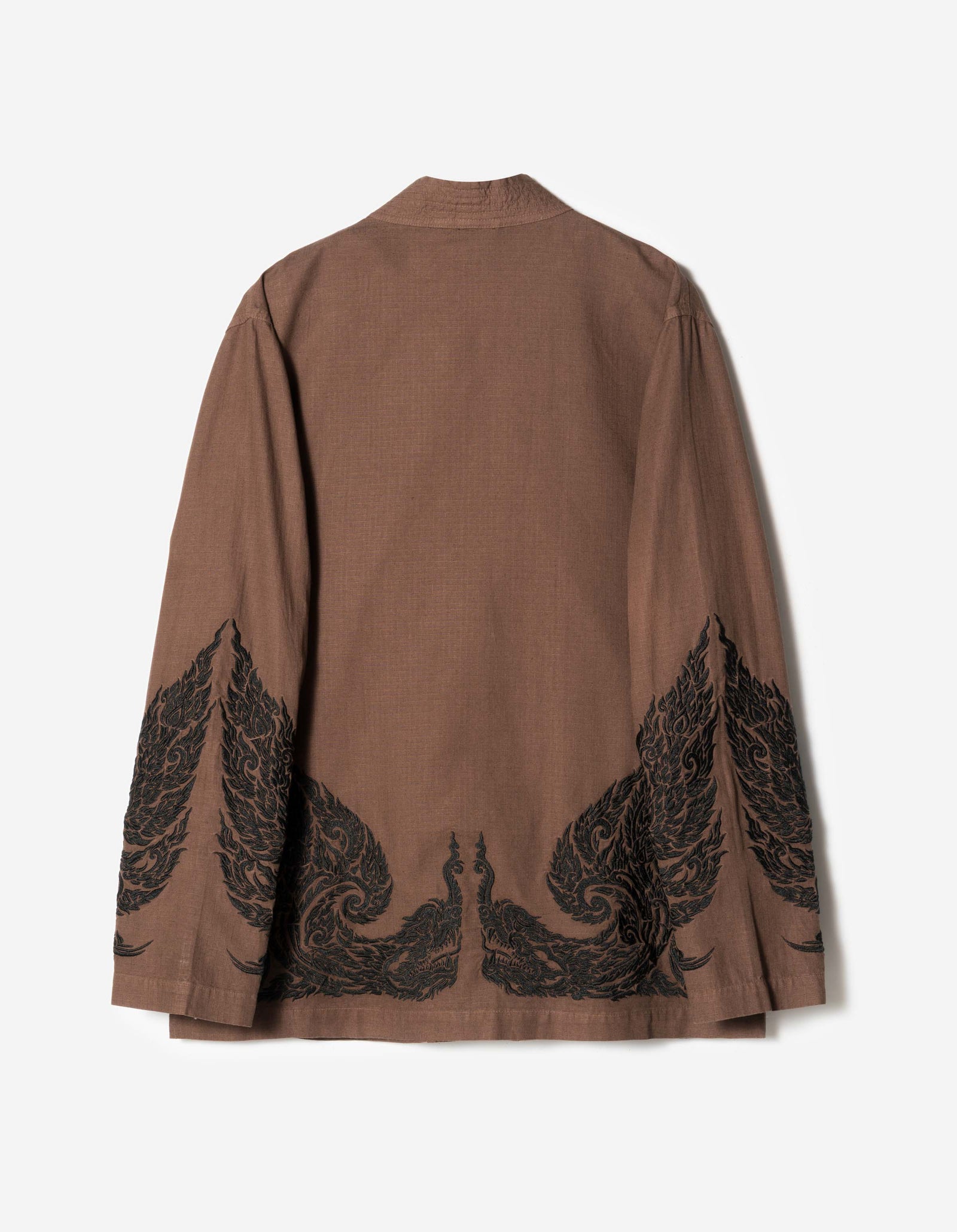 7689 Thai Temple Hanten Shirt Earth Brown
