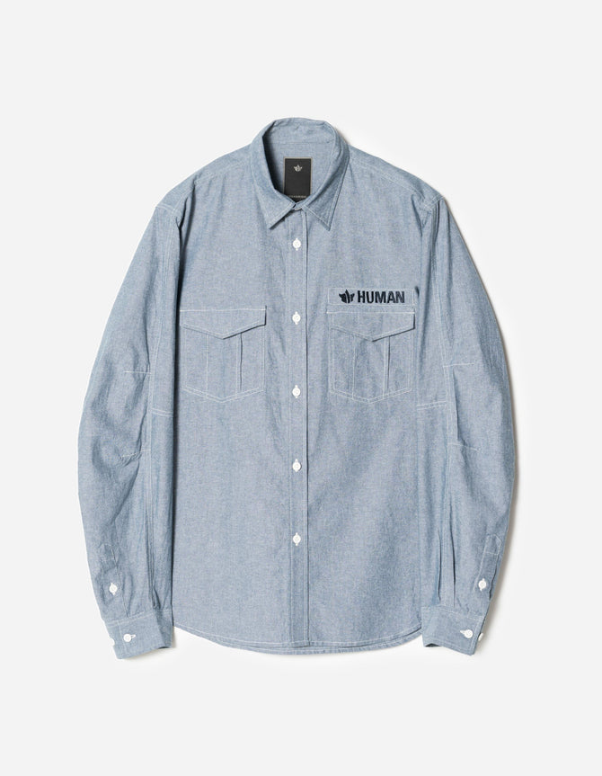 7711 Human Chambray Custom Shirt Mid Blue