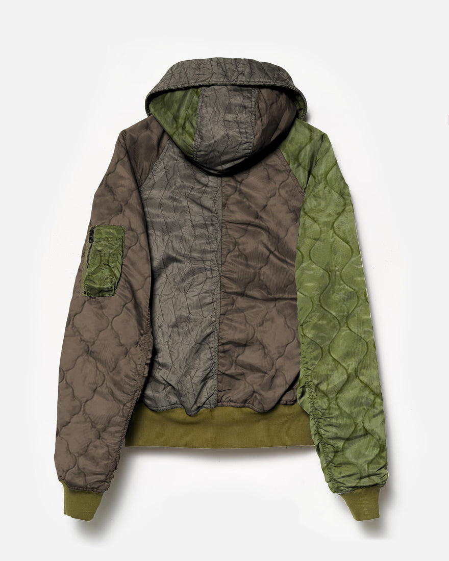 7715 Upcycled Asym N2B Parka Olive