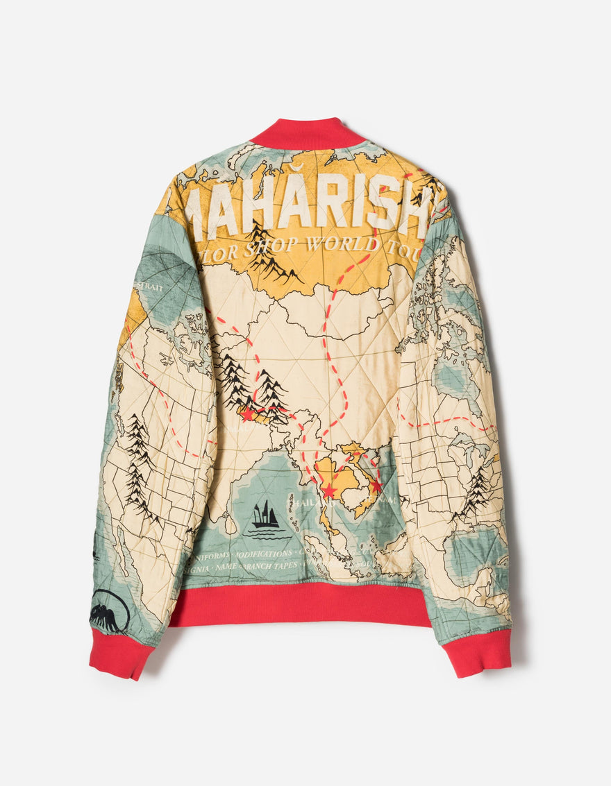 7728 World Tour Map Sukajan Jacket Red