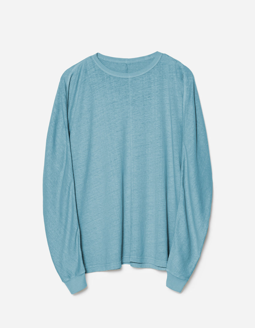 5245 Hemp Cross Loose L/S T-Shirt Airforce Blue