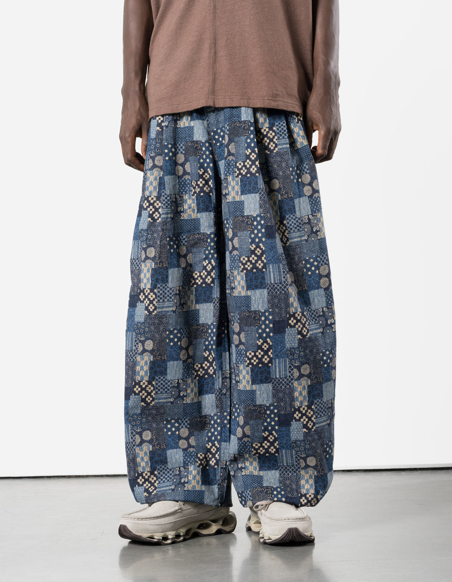 7607 Wagara Loose Pleated Pants Aizome Navy