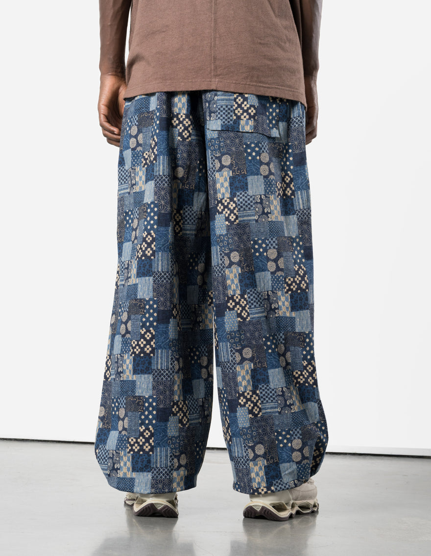 7607 Wagara Loose Pleated Pants Aizome Navy