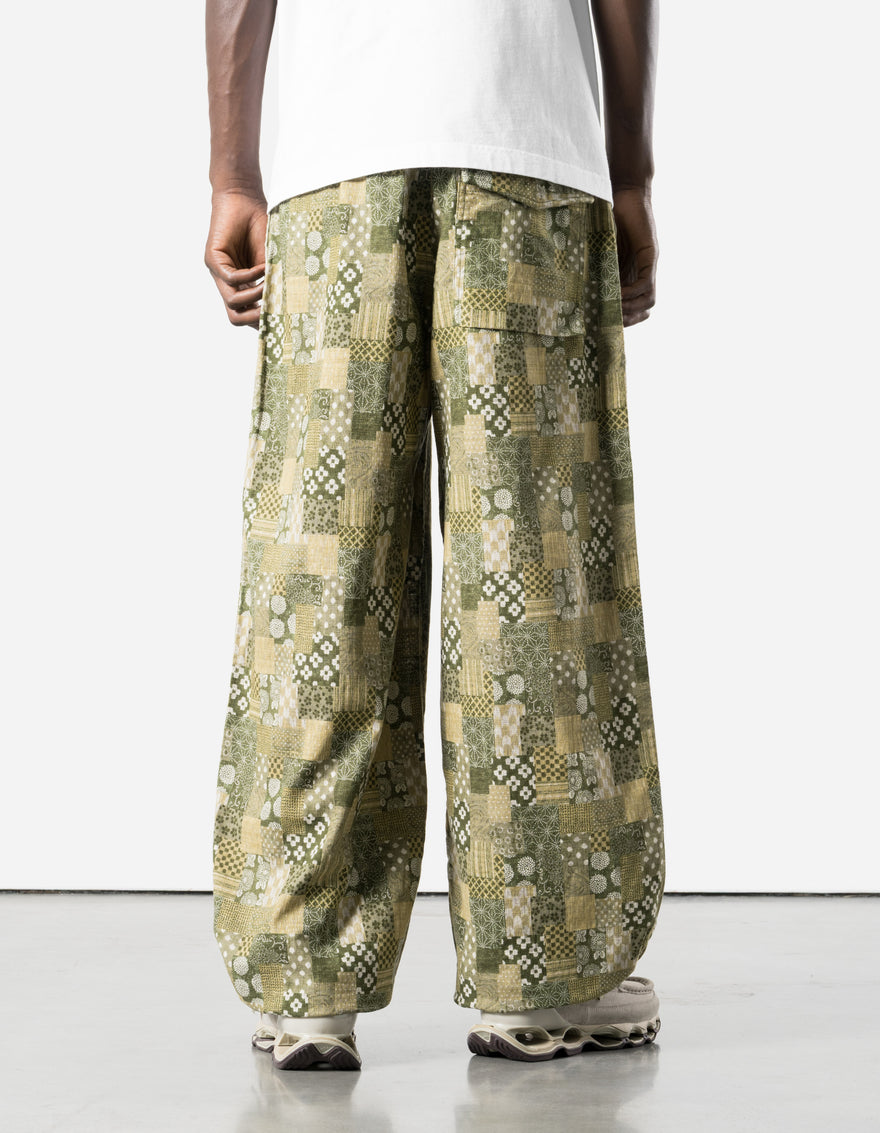 7607 Wagara Loose Pleated Pants Koke Olive