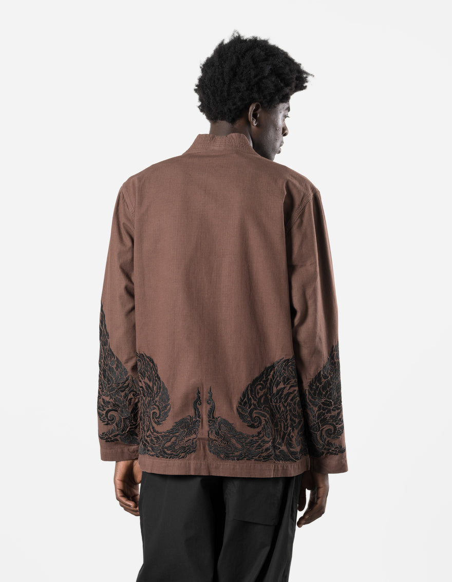 7689 Thai Temple Hanten Shirt Earth Brown