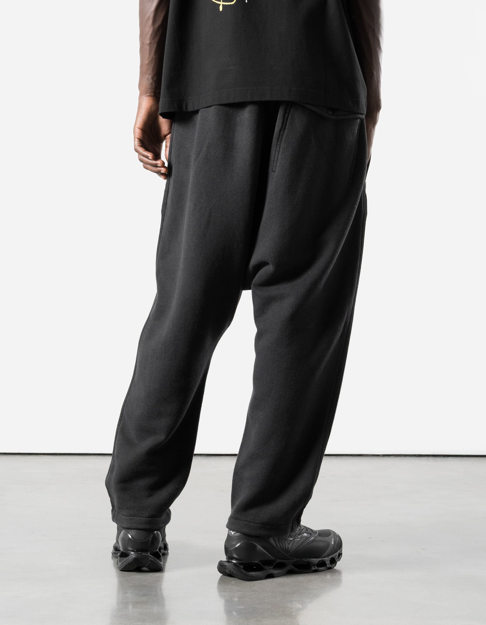 7696 Hemp Sweat Asym Sweatpants Black