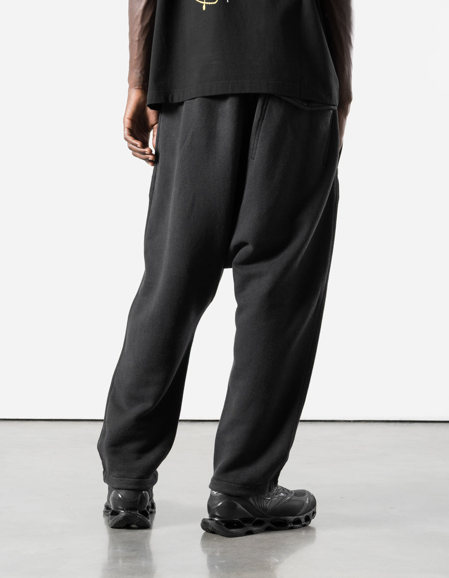 7696 Hemp Sweat Asym Sweatpants Black