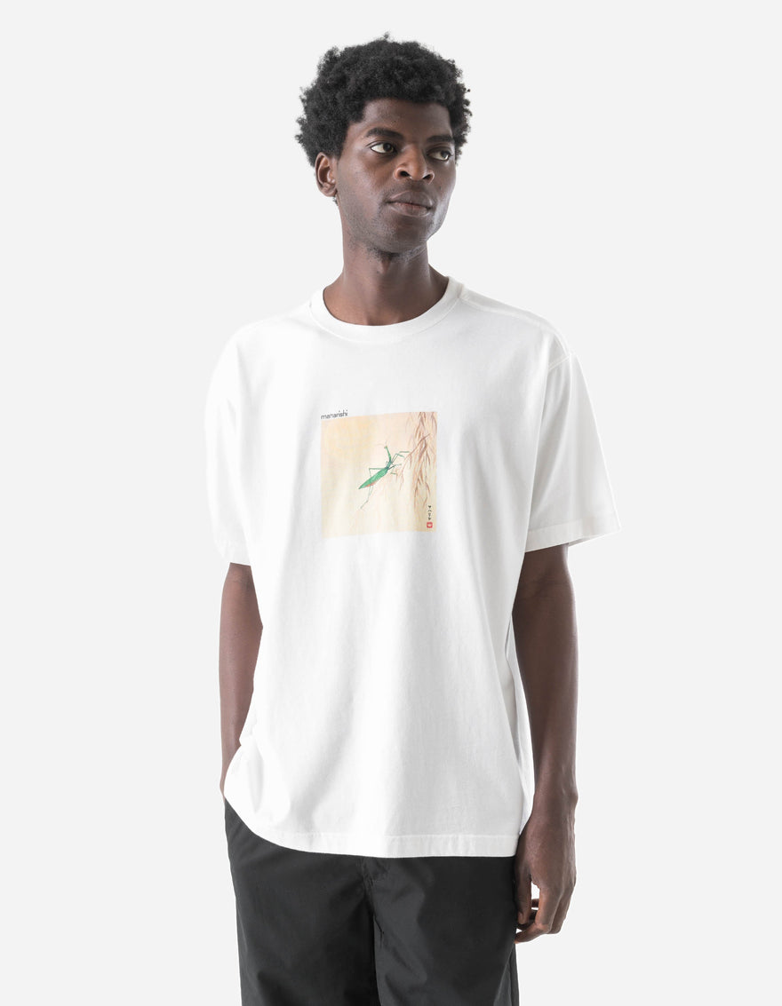 7554 Mantis and Temple Moon S/S T-Shirt White