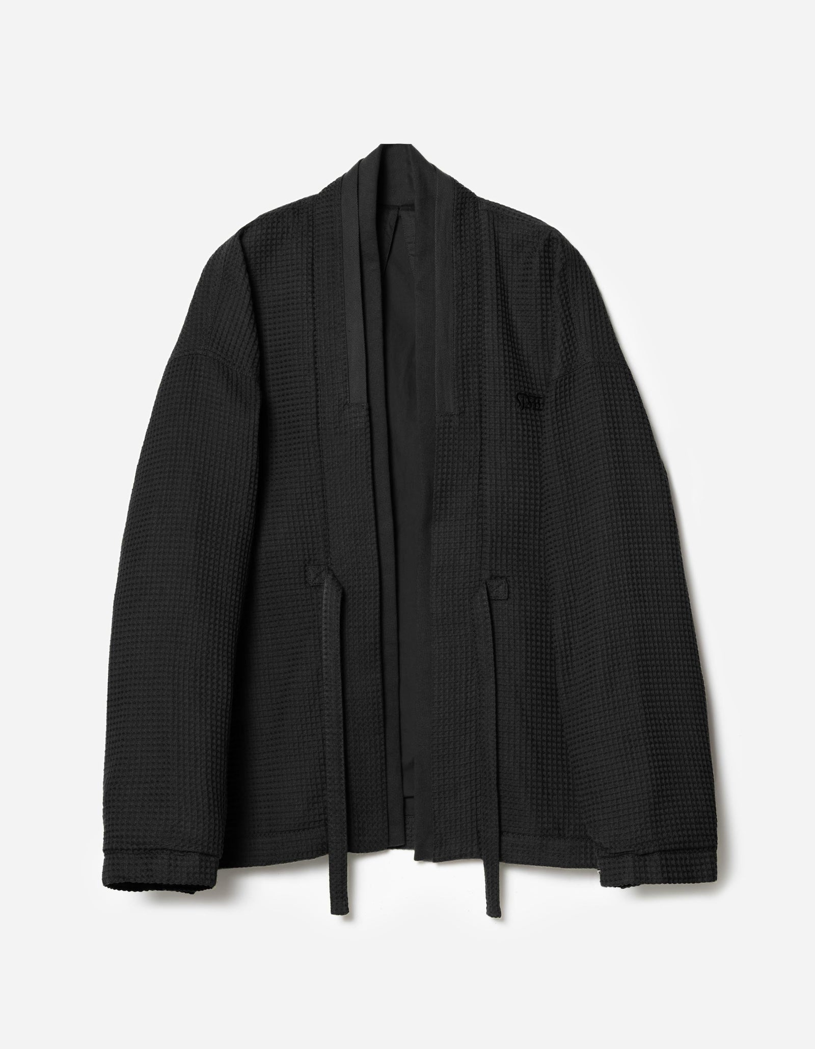 7564 Mantis Waffle Kimono Black