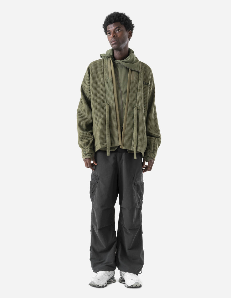 7564 Mantis Waffle Kimono Olive OG-107F