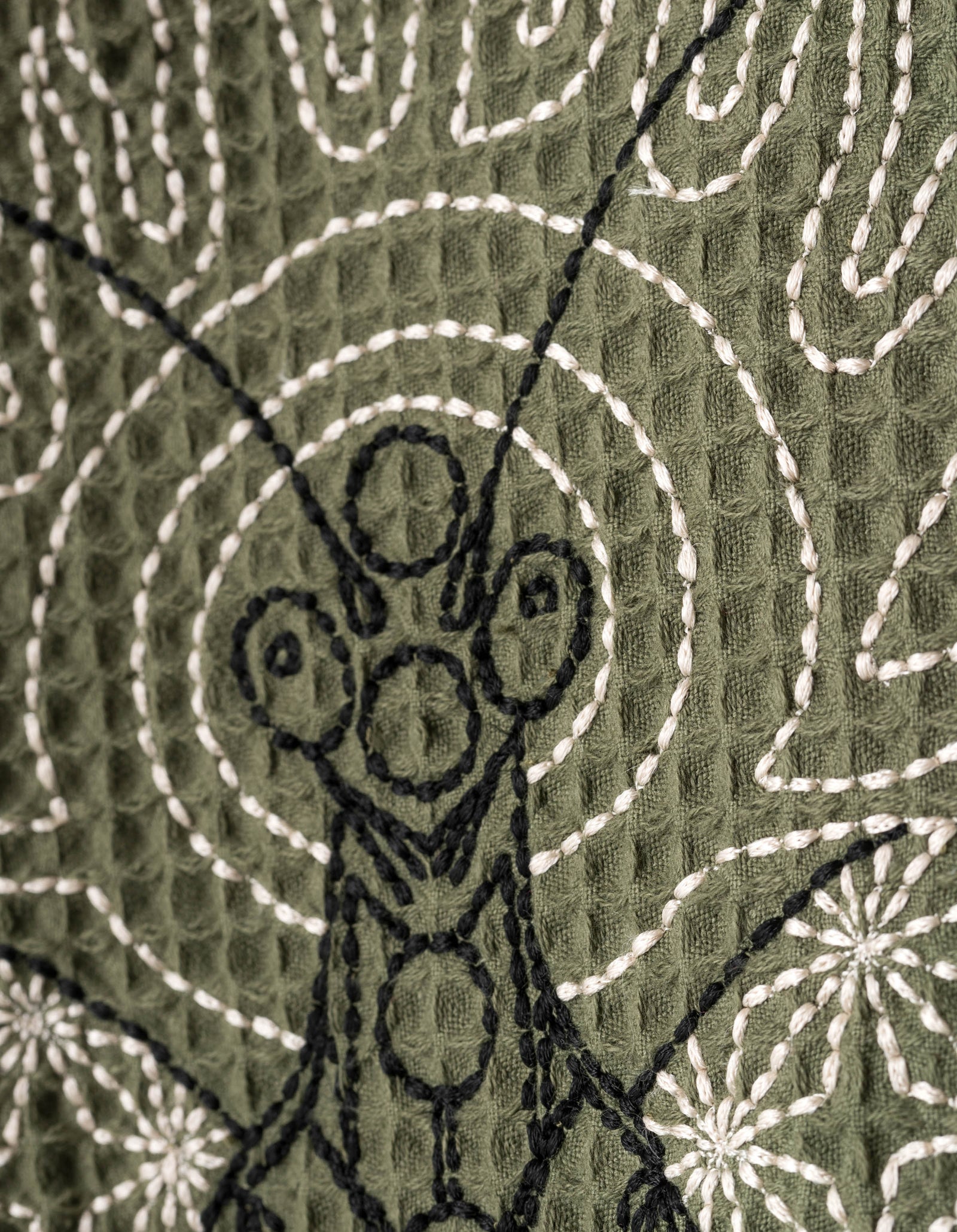 7564 Mantis Waffle Kimono Olive OG-107F