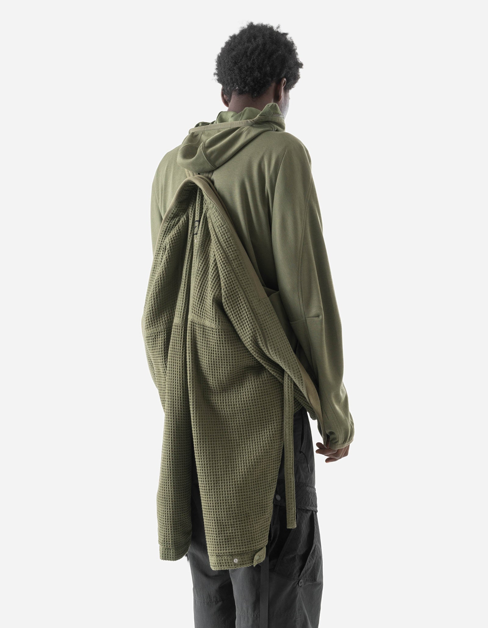 7564 Mantis Waffle Kimono Olive OG-107F