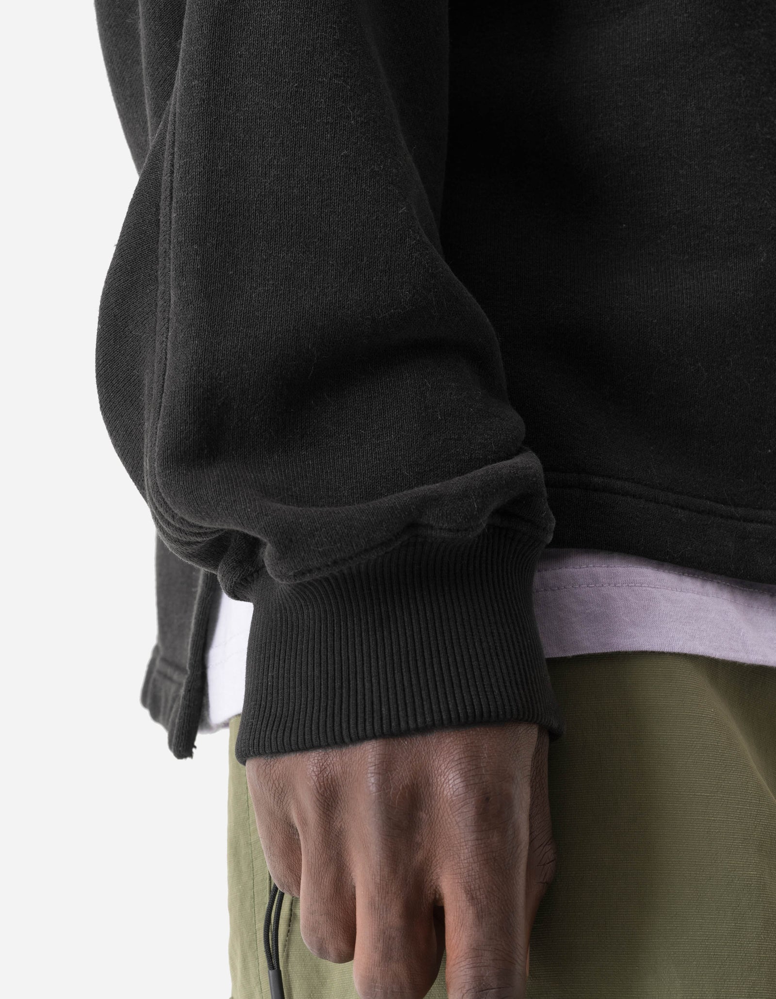 7565 Hemp Cotton Kurta Crew Sweat Black