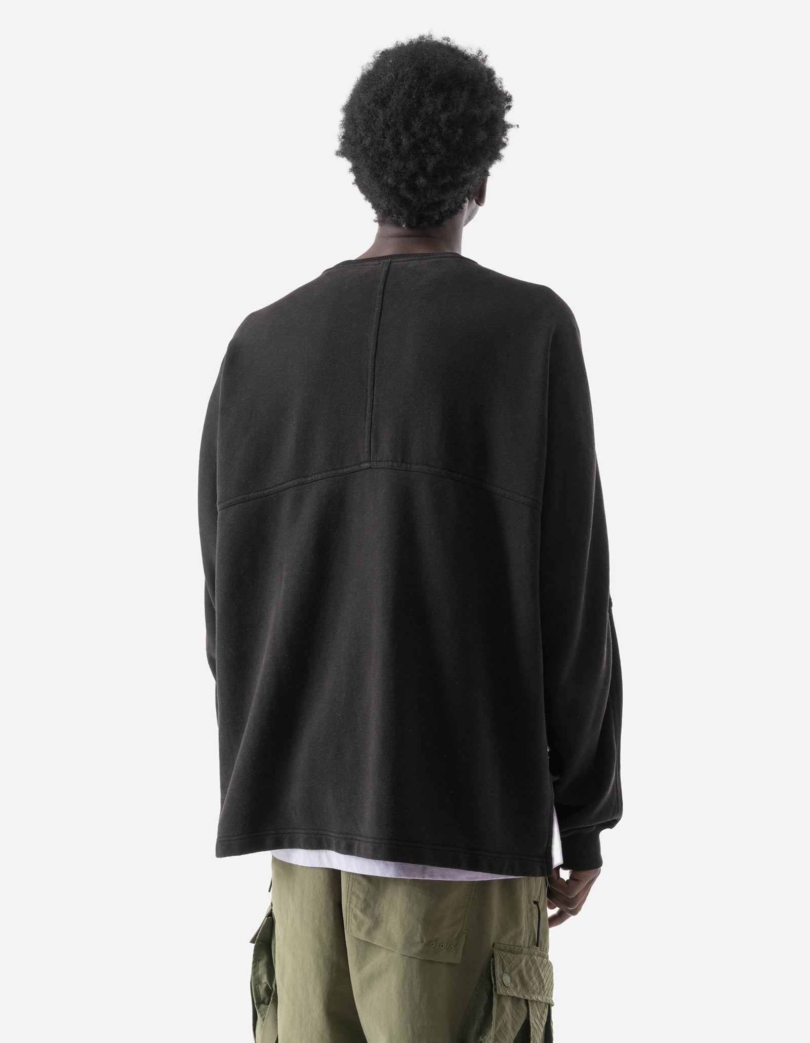 7565 Hemp Cotton Kurta Crew Sweat Black