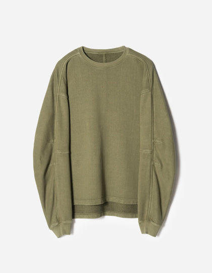 7565 Hemp Cotton Kurta Crew Sweat Olive OG-107F