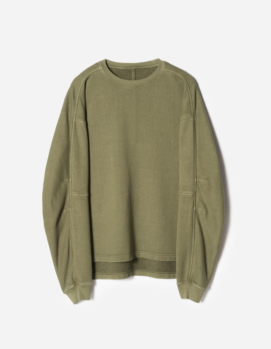 7565 Hemp Cotton Kurta Crew Sweat Olive OG-107F