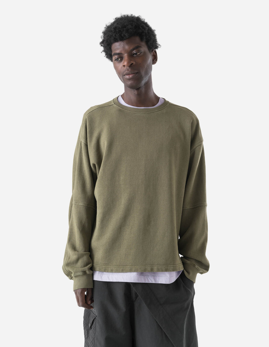 7565 Hemp Cotton Kurta Crew Sweat Olive OG-107F