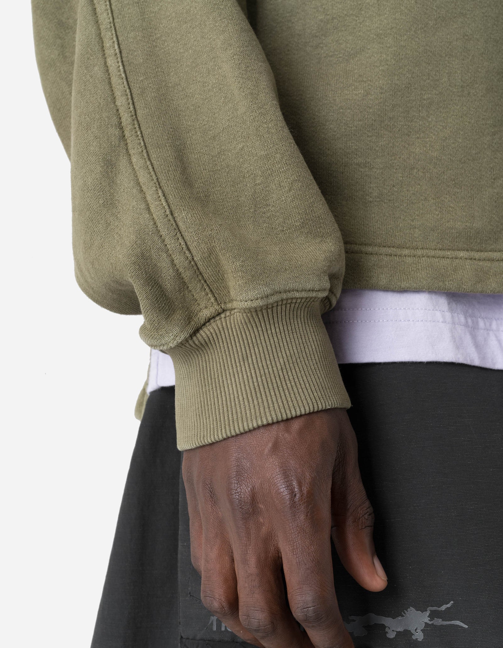 7565 Hemp Cotton Kurta Crew Sweat Olive OG-107F
