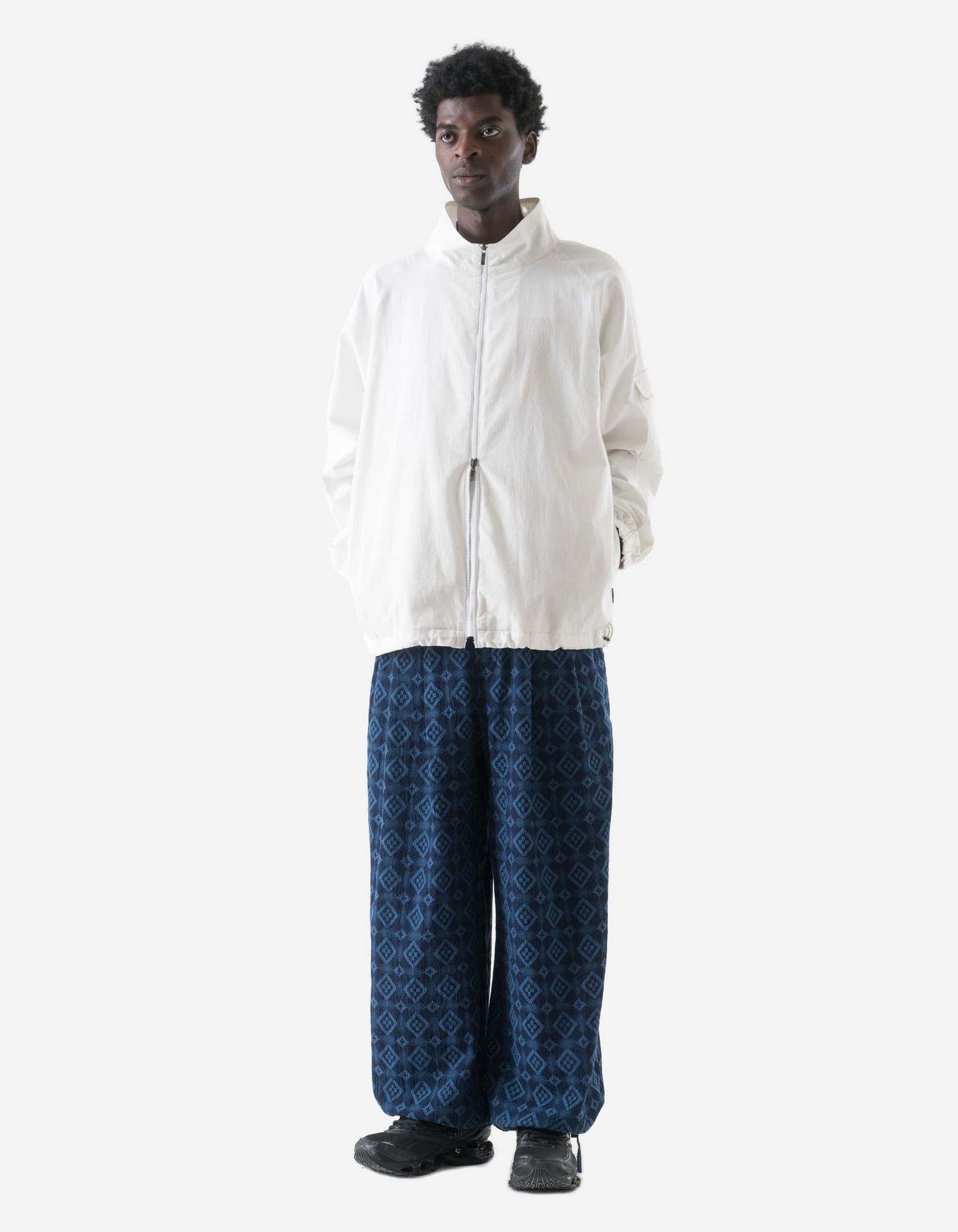 7567 Komon Aizome Loose Track Pants Aizome Blue
