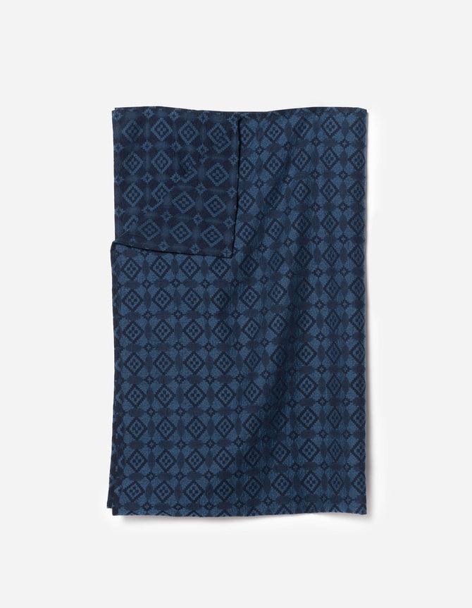 7568 Komon Aizome Oversized Scarf Aizome Blue