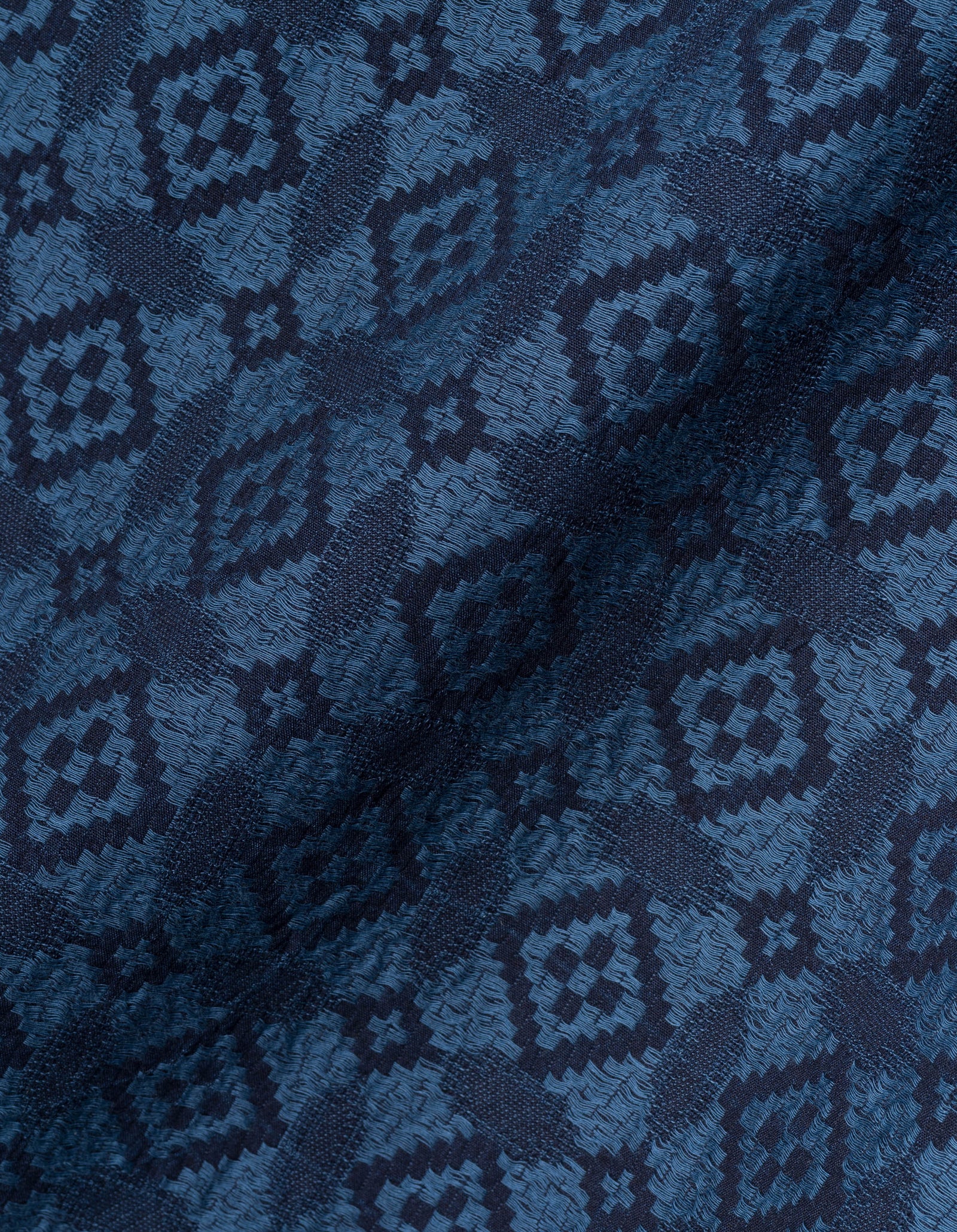 7568 Komon Aizome Oversized Scarf Aizome Blue