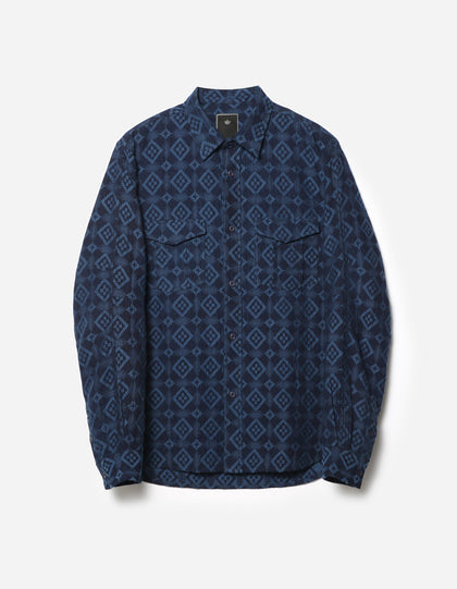 7569 Komon Aizome Custom Shirt Aizome Blue