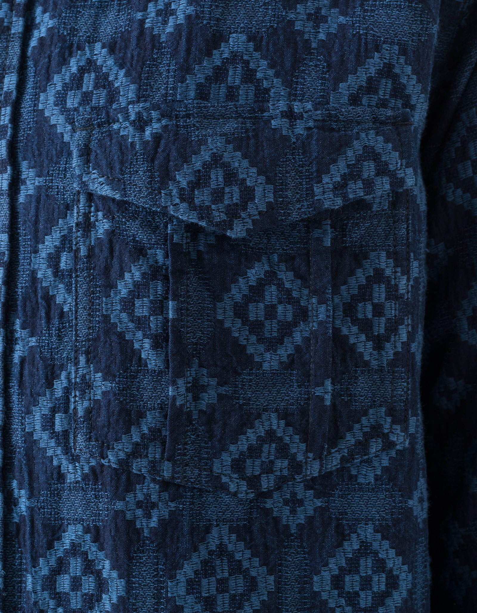 7569 Komon Aizome Custom Shirt Aizome Blue
