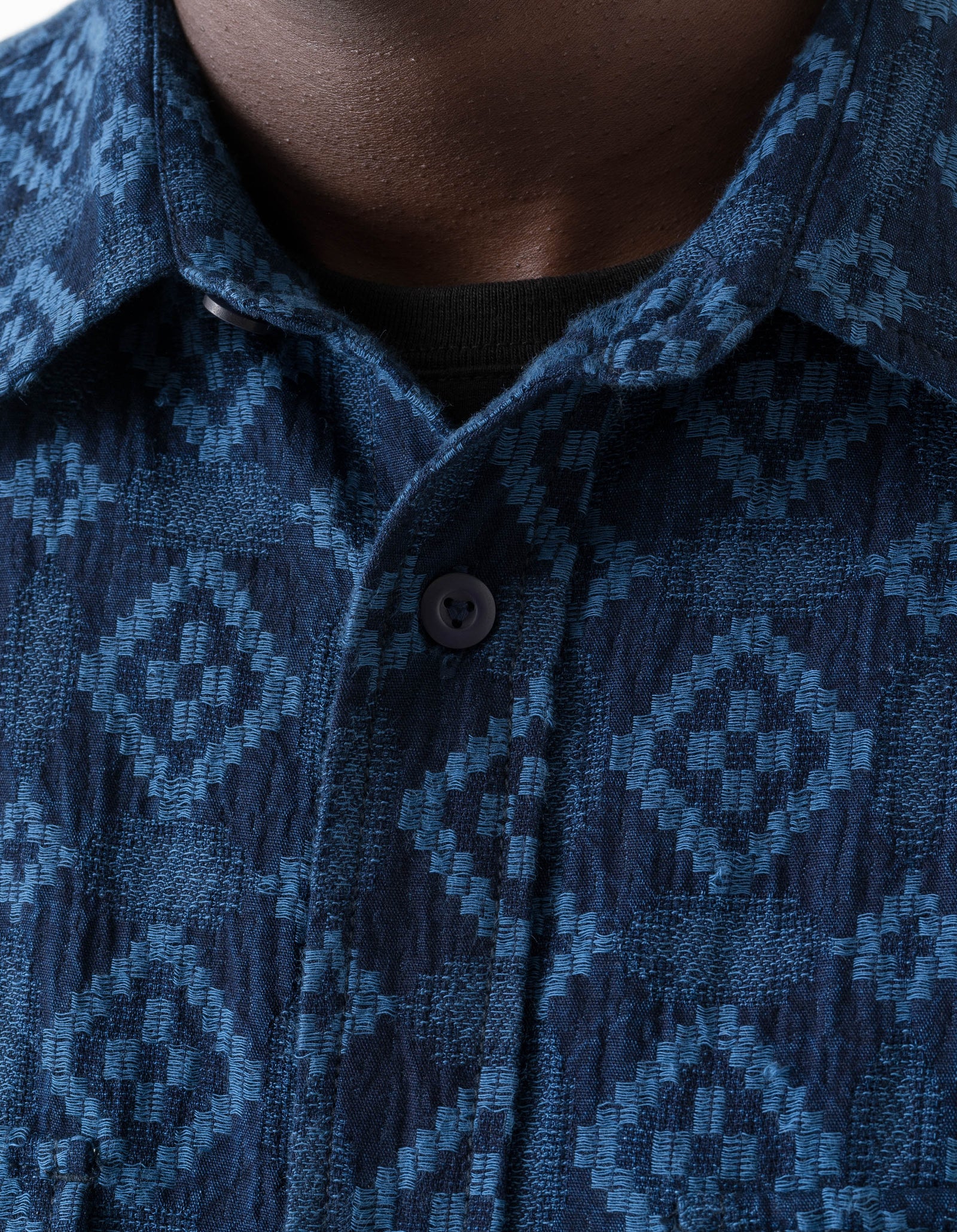 7569 Komon Aizome Custom Shirt Aizome Blue