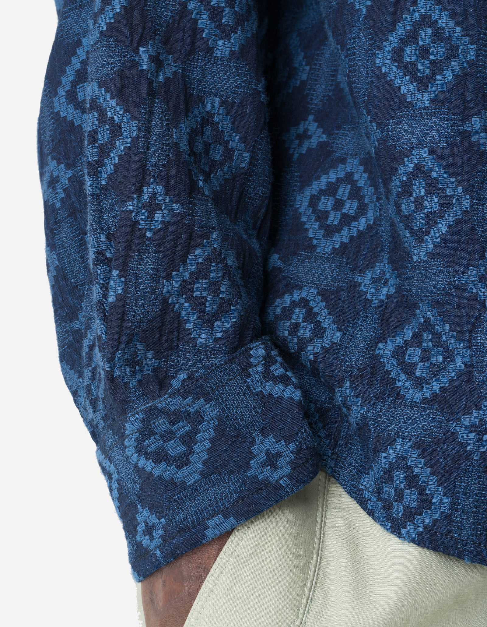 7569 Komon Aizome Custom Shirt Aizome Blue